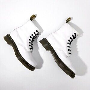 Dr. Martens 1460 Smooth Leather Platform High Top Boots 6 White 90s Grunge Y2k